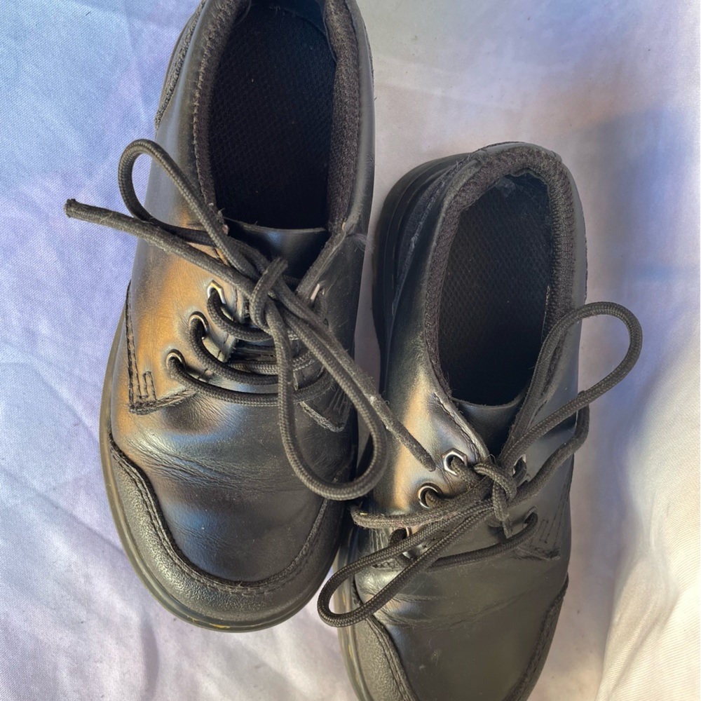Dr. Martens, JUNIOR 1461 OVERLAY
LEATHER Black SHOES